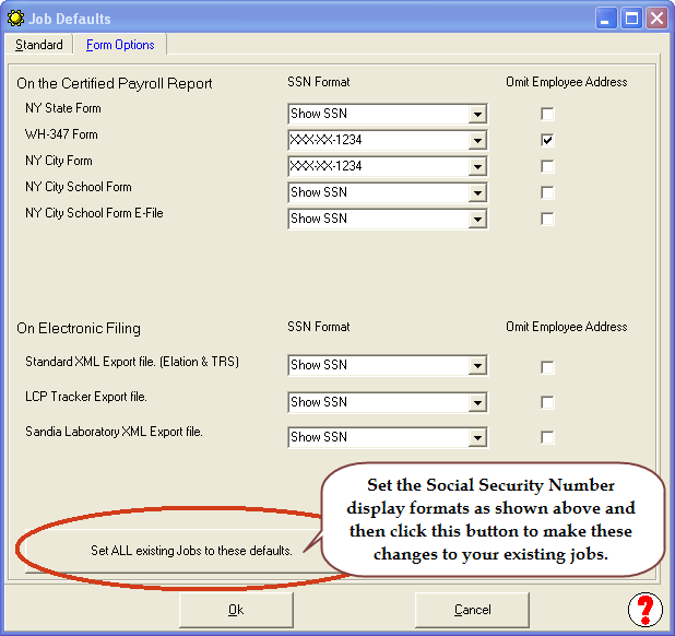 City of New York Social Security Number reporting